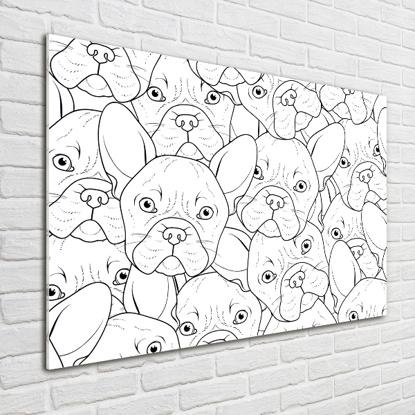 Schilderij op glas Franse bulldogs