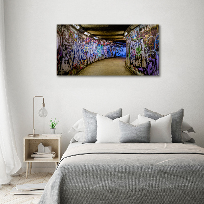 Schilderij glas Graffiti in de metro