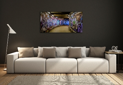 Schilderij glas Graffiti in de metro