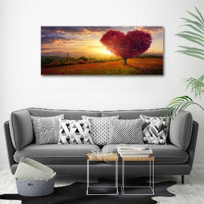 Schilderij op glas Boomveld hart