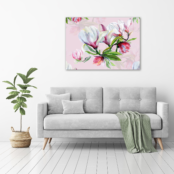 Foto schilderij op glas Magnolia bloemen