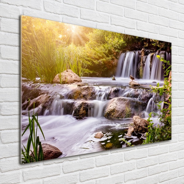 Schilderij glas Waterval
