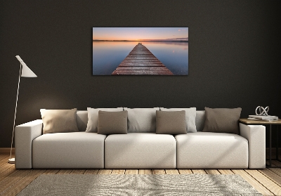 Foto schilderij op glas Houten steiger