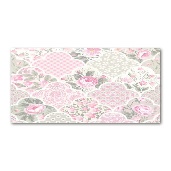 Schilderij glas Rozen en versieringen