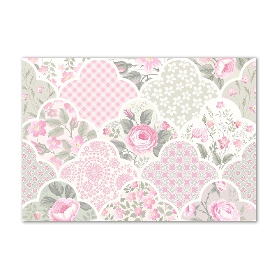 Schilderij glas Rozen en versieringen