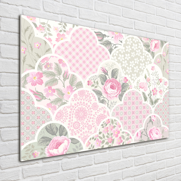 Schilderij glas Rozen en versieringen