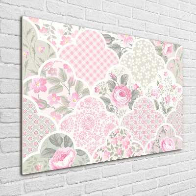 Schilderij glas Rozen en versieringen