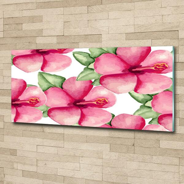 Foto schilderij op glas Tropische bloemen