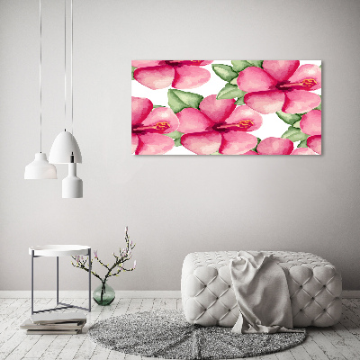 Foto schilderij op glas Tropische bloemen