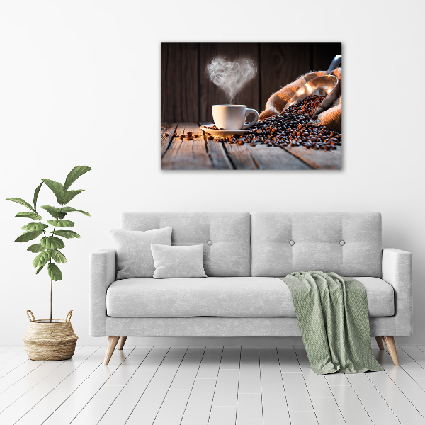 Schilderij op glas Een kopje koffie