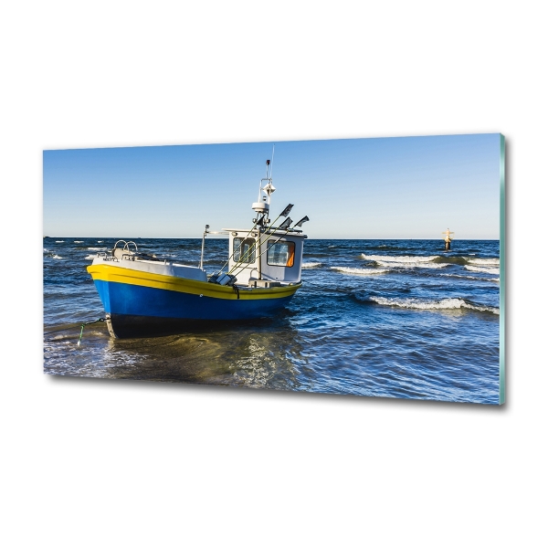 Foto schilderij op glas Een patrouilleboot op zee