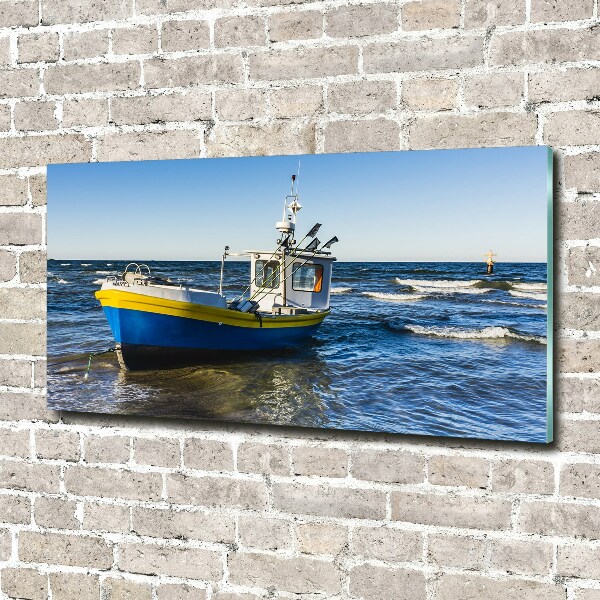 Foto schilderij op glas Een patrouilleboot op zee