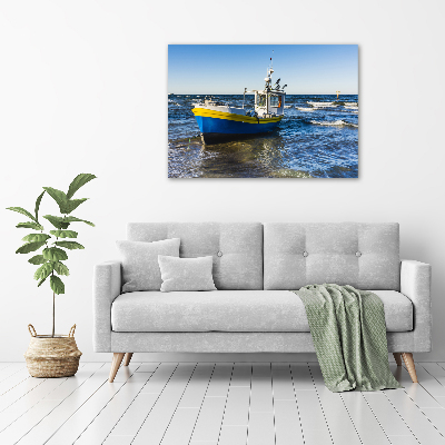 Foto schilderij op glas Een patrouilleboot op zee