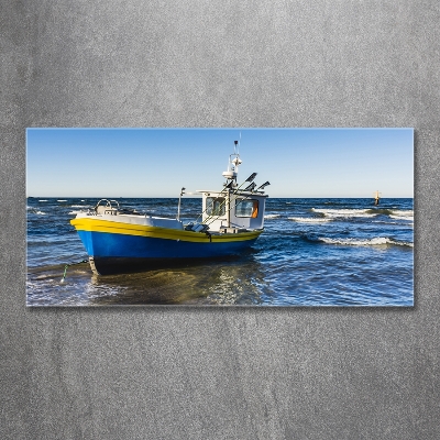 Foto schilderij op glas Een patrouilleboot op zee
