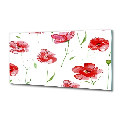 Schilderij op glas Klaprozen