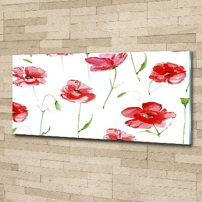 Schilderij op glas Klaprozen