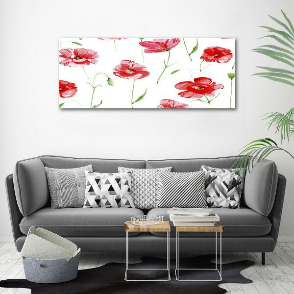 Schilderij op glas Klaprozen