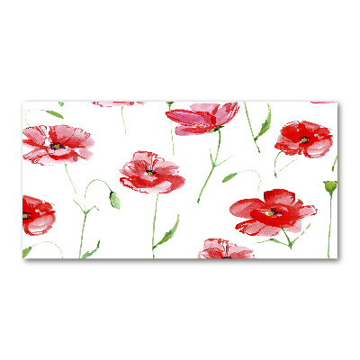 Schilderij op glas Klaprozen