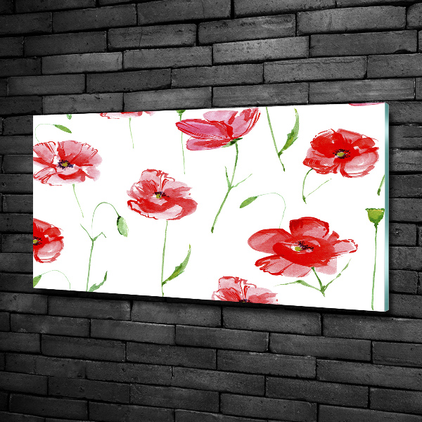 Schilderij op glas Klaprozen