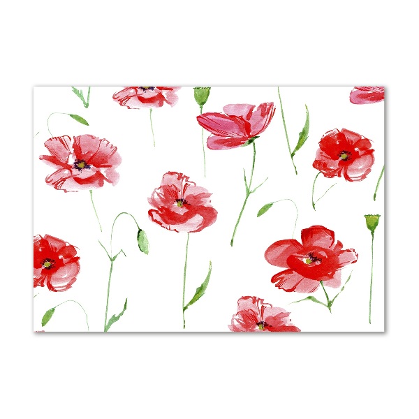 Schilderij op glas Klaprozen