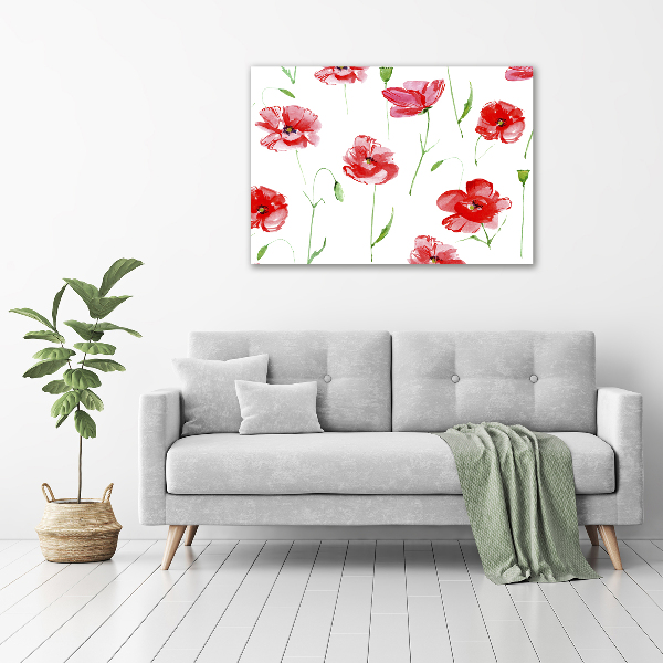 Schilderij op glas Klaprozen