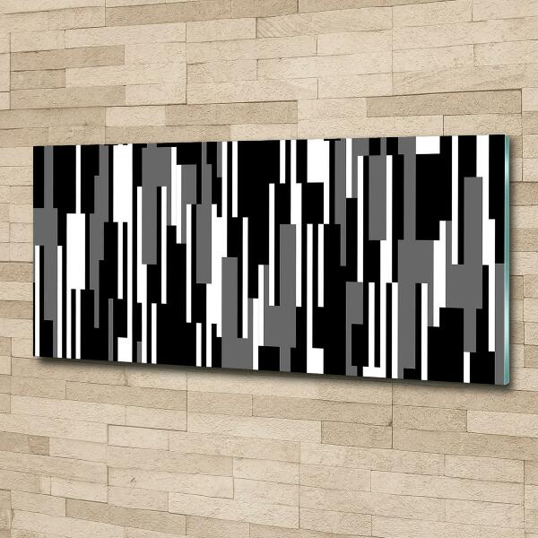 Foto schilderij op glas Zwart-witte lijnen