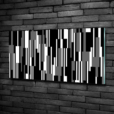 Foto schilderij op glas Zwart-witte lijnen