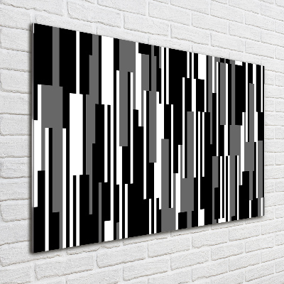 Foto schilderij op glas Zwart-witte lijnen