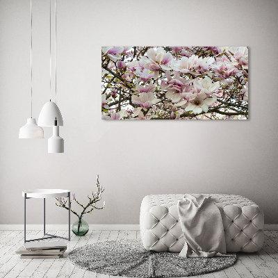 Foto schilderij op glas Magnolia bloemen
