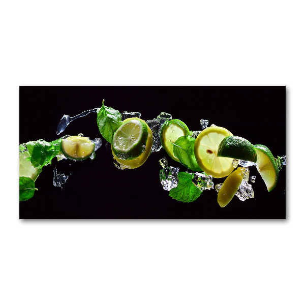 Foto schilderij op glas Limoen en citroen