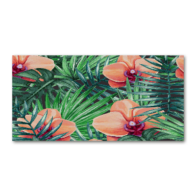 Schilderij glas Orchidee