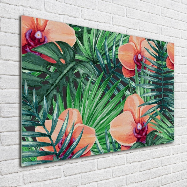 Schilderij glas Orchidee