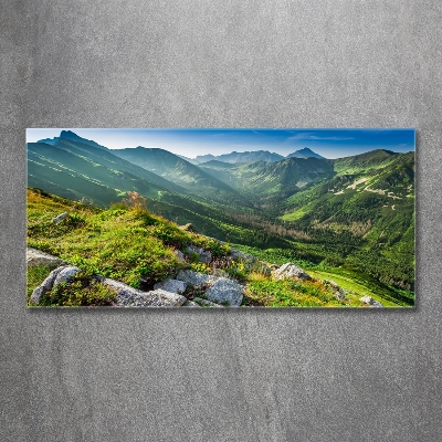 Foto schilderij op glas Zonsopgang in het Tatragebergte