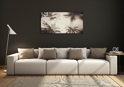 Schilderij glas Palmbomen