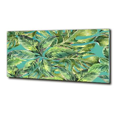 Glazen schilderij Tropische bladeren