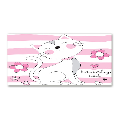 Foto schilderij op glas Witte kat