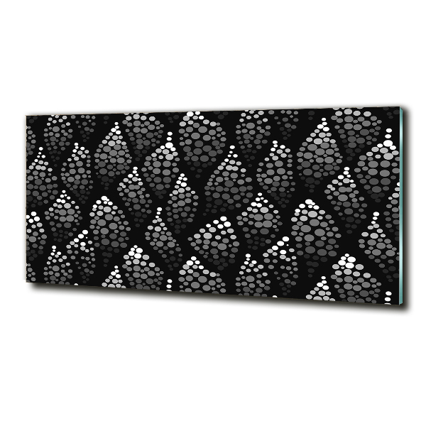 Foto schilderij op glas Zwart-witte stippen