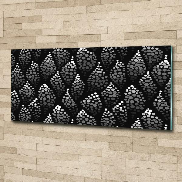 Foto schilderij op glas Zwart-witte stippen