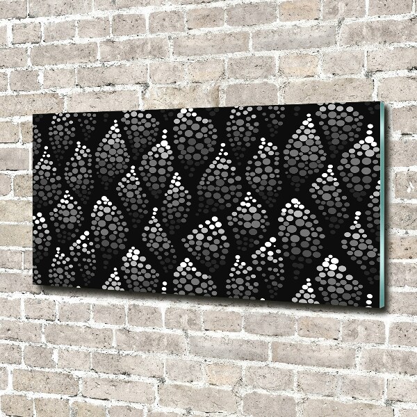 Foto schilderij op glas Zwart-witte stippen