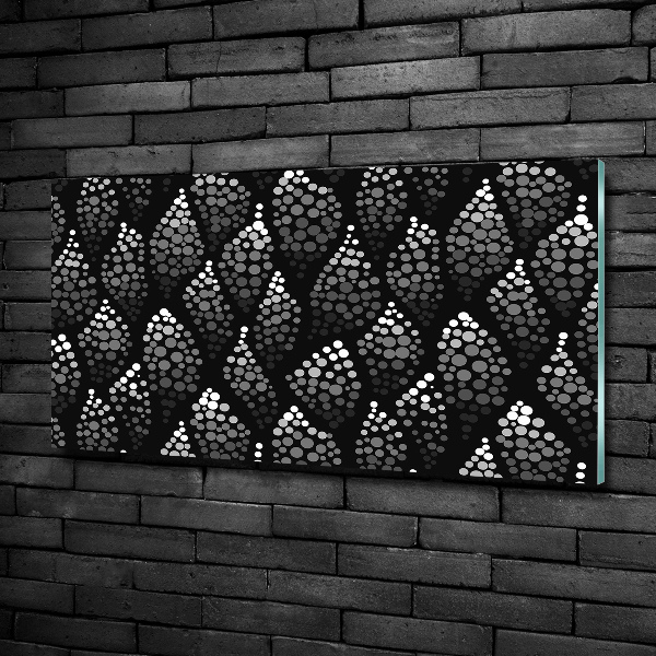 Foto schilderij op glas Zwart-witte stippen