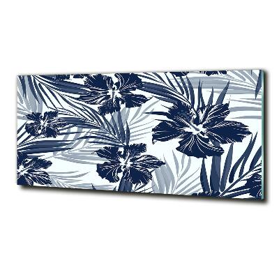 Glazen schilderij Tropische bloemen