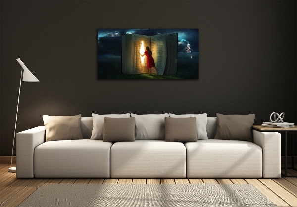 Glazen schilderij De wereld van boeken