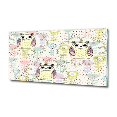 Schilderij op glas Uilen