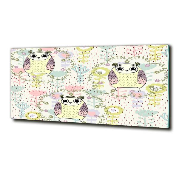 Schilderij op glas Uilen