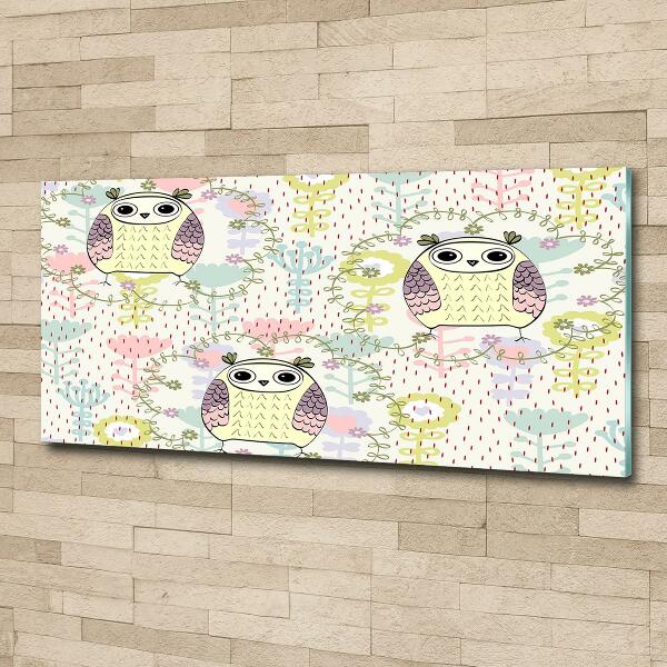 Schilderij op glas Uilen