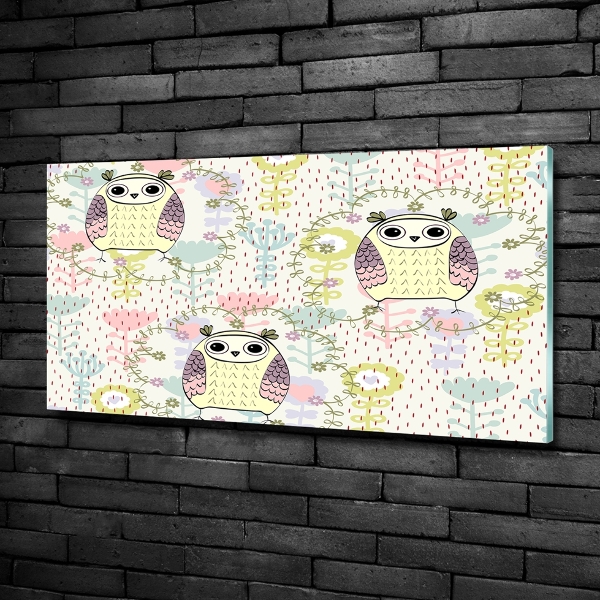 Schilderij op glas Uilen