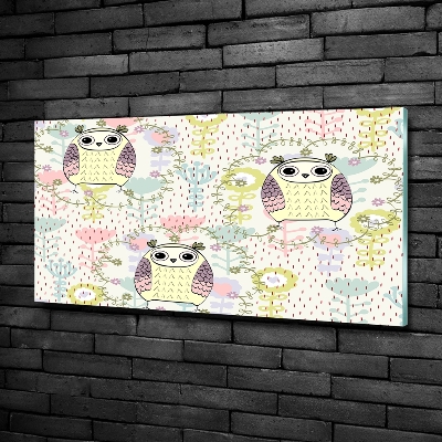 Schilderij op glas Uilen