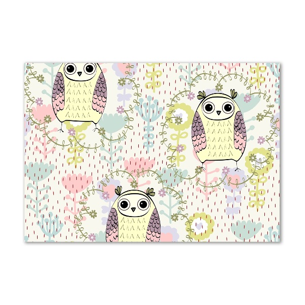 Schilderij op glas Uilen