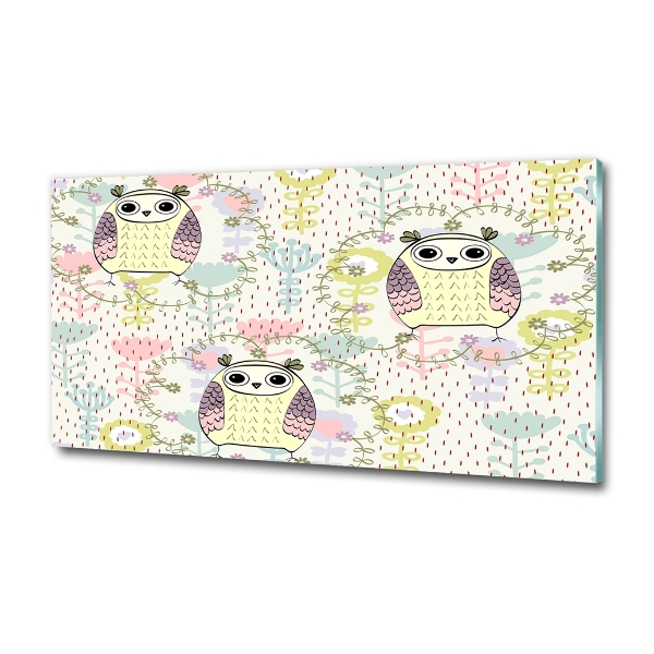 Schilderij op glas Uilen