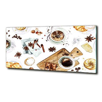 Schilderij op glas Ochtendkoffie